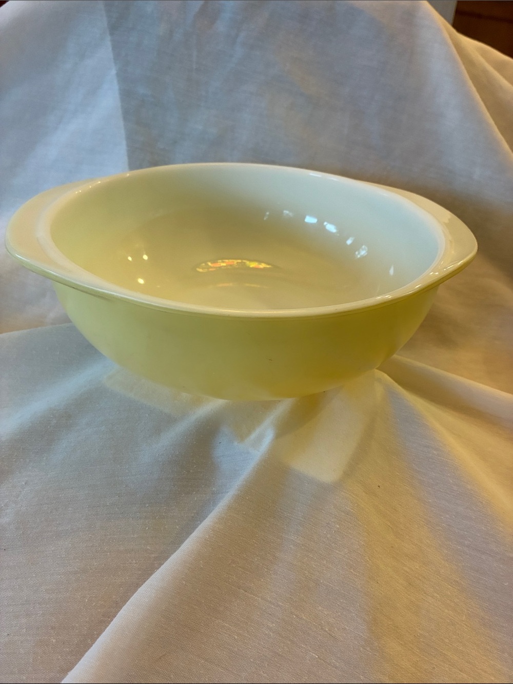 Vintage Pyrex 25 Yellow and White Serving Casserole/Bowl